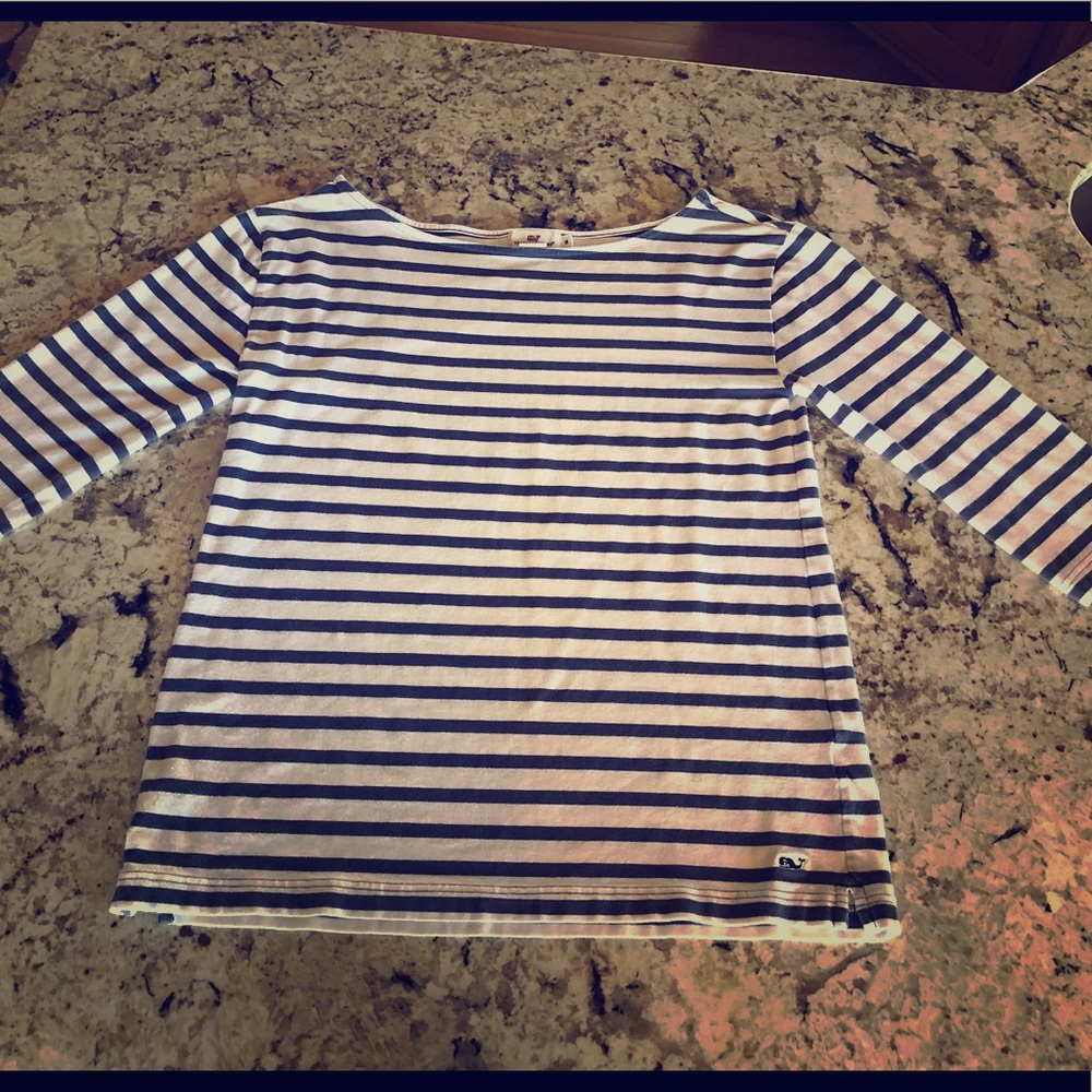 Nautical Striped Vineyard Vines 3/4 Sleeve Top